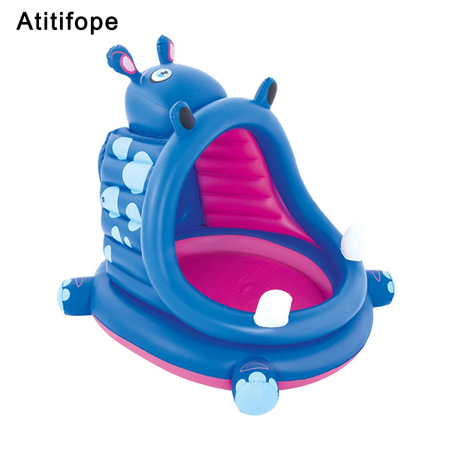 Гиппопотам-образный высокой плотности нетоксичный ПВХ пластиковый детский надувной детский бассейн Ванна песок бассейн морской мяч бассейн