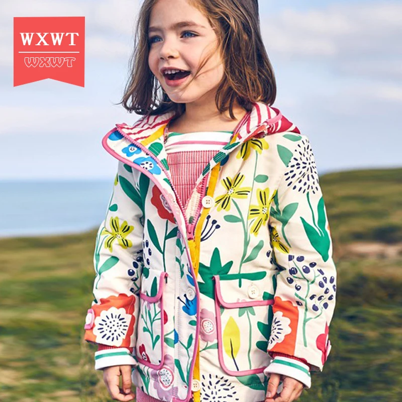 Kid Girls Jackets and Coats Flower Printed Outdoor Baby Girl