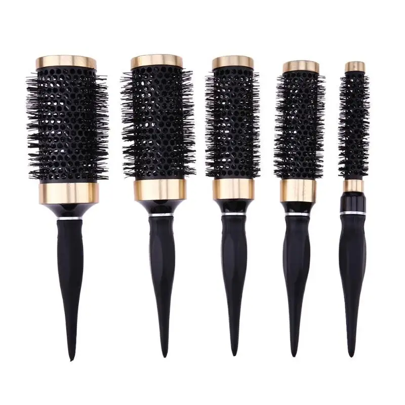 

5pcs/1pc Round Hair Brush Hairdressing Heat Resistant Hairstyle Anti-static Curly Hairbrushes high quality Professional Combs