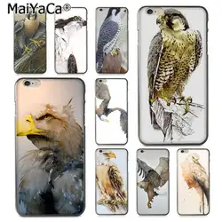 Maiyaca животного птица акварельной живописи Eagle Роскошные протектор телефона чехол для iphone 8 7 6 6 S Plus X 10 5 5S SE 5C Coque В виде ракушки