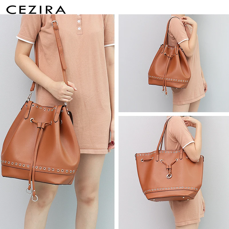 CEZIRA النساء مجموعة الحقائب الأعلى مقبض دلو حقيبة كبيرة قدرة الرباط حقيبة يد الأزياء حقيبة كتف محفظة السيدات بو حقيبة الجراب الجلدية حقيبة CEZIRA النساء مجموعة الحقائب الأعلى مقبض دلو حقيبة كبيرة قدرة الرباط حقيبة يد الأزياء حقيبة كتف محفظة السيدات بو حقيبة الجراب الجلدية حقيبة