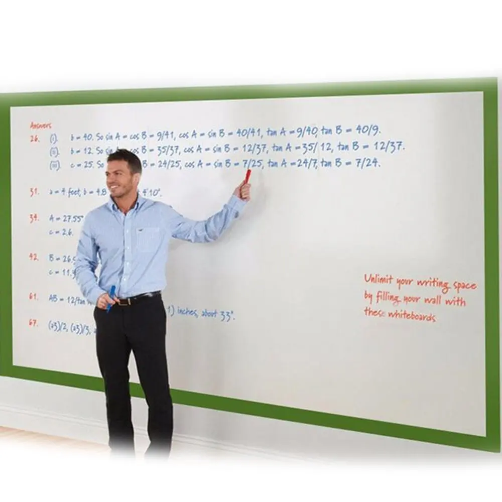 Single Side Self Adhesive Writing Whiteboard Office Universal Dry Erase Board 1.52x0.5mboard