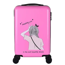 Модные Разноцветные Женские сумки на колёсиках аниме тележка чехол колесики 20 дюймов/24/28 дюймов пароль милый костюм чехол