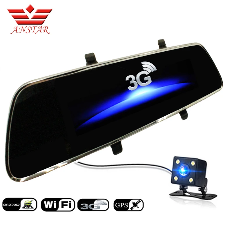 Автомобильный видеорегистратор ANSTAR 7 дюймов 3G FHD 1080P GPS Bluetooth двойной объектив