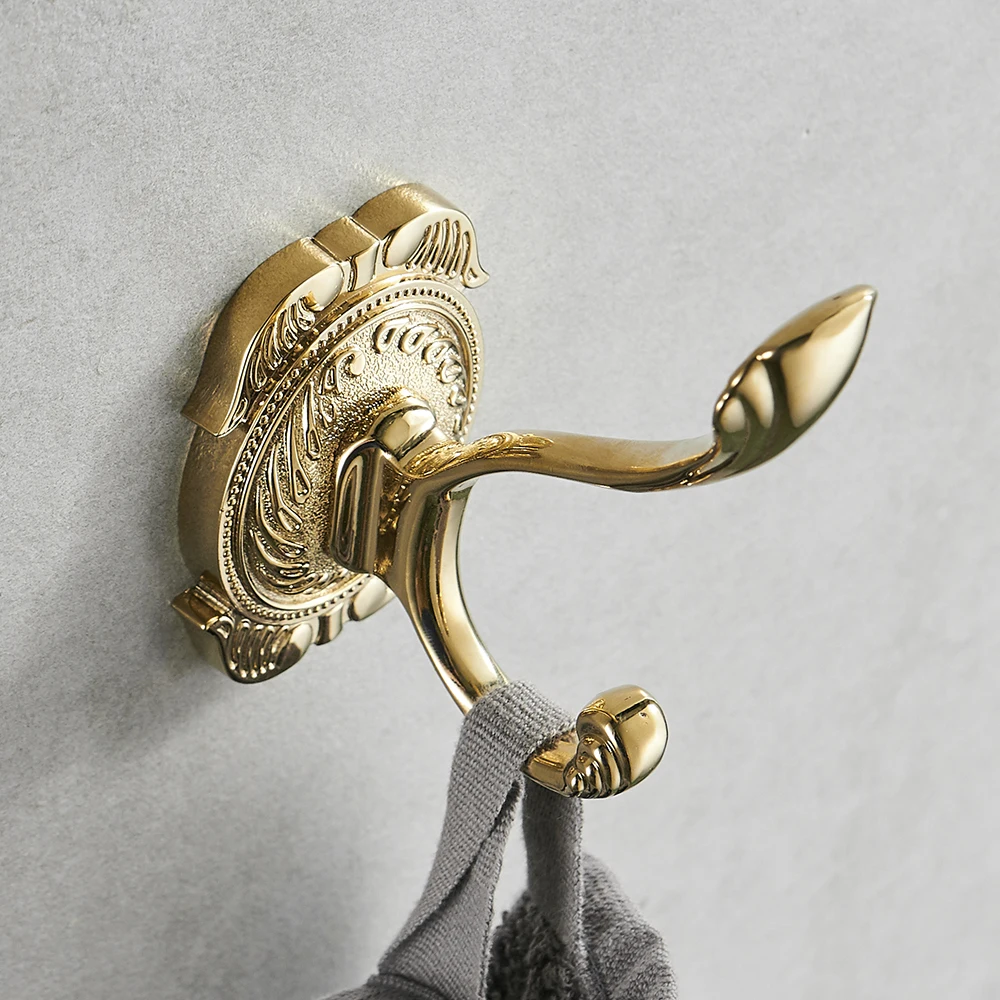 New Design Robe Hook,Clothes Hook,Solid Brass Construction With GoldenSilverAntique Bronze Finish Bath Accessory (6)