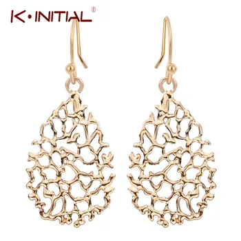 

Kinitial 1Pair Fashion filigree Teardrop Drop Earrings Women Teardrop filigree Earrings for Bridesmaid Jewelry Wedding Earrings