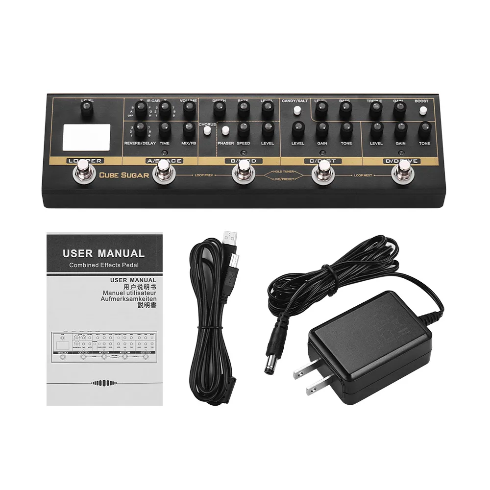 

CUVAVE Guitar Effects Pedal with 72 IR Cabinets Simulation 9 Loops Tuner Boost Overdive Distortion Chorus Phaser Reverb Effects