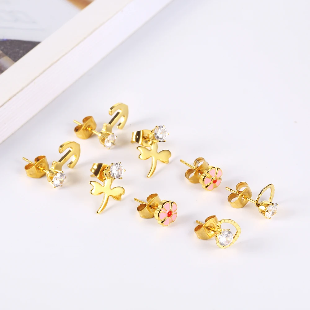 

OUFEI Stainless steel Jewelry Woman Vogue 2019 Crystal Stud Earrings for Women Fashion Jewelry Accessories Wholesale lots bulk