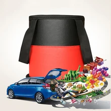 Автомобильный мусорный контейнер аксессуары для салона автомобиля Портативный PU кожаный авто мусорный ящик для мусора водонепроницаемое ведро для хранения