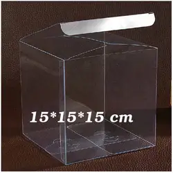 1 лот = 10pcs15*15*15 см ПВХ коробке разных размеров квадратной формы упаковочная коробка из ПВХ Пластик упаковку для сувенир /Candy/свадебные