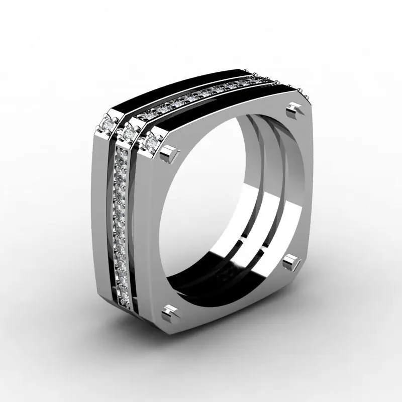 

Modyle 2019 New Fashion 925 Silver Three-layer Wedding Ring Luxury Brand CZ Stone Silver Jewelry Gift for Woman