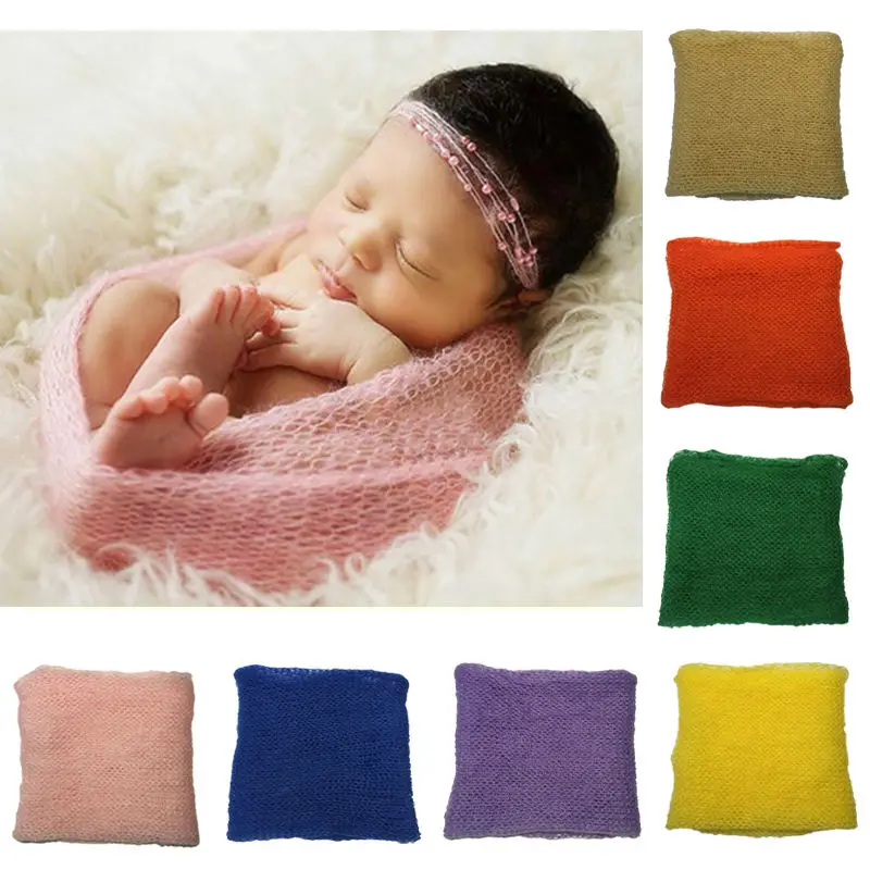 Cute!Newborn Photography Accessories 40X60CM Mohair Wrap Best Christmas Gift Soft Knitted Crochet Baby Photo Shoot Fotografia