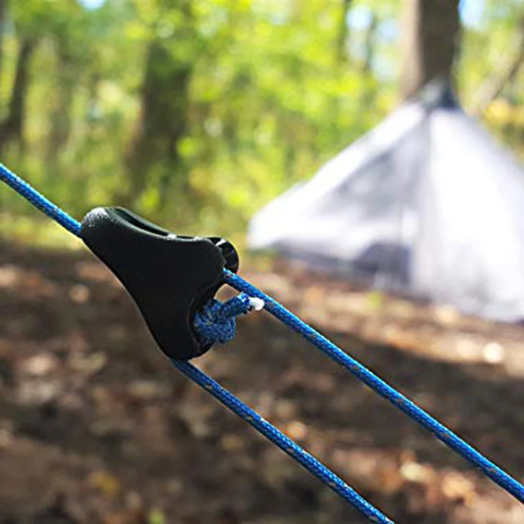 Anti Slide 10pcs Guy Line Cord Runner Camping Tent Rope Tensioner Fastener for Outdoor Home Car Field Tents Sleeping Bags 