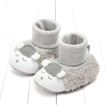 

Baby Toddler Socks Shoes First Walkers Autumn Winter Warm Fleece Non-slip Soft Bottom Floor Sock Shoes Newborn Baby Crib Shoes