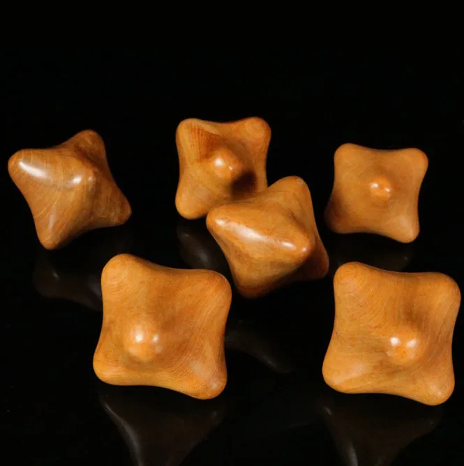 1piece Fragrant Wood Hexagonal Star Massager Wooden Palm Hand Acupoints Stimulate Meridian Massager Wooden Hexagonal Handball