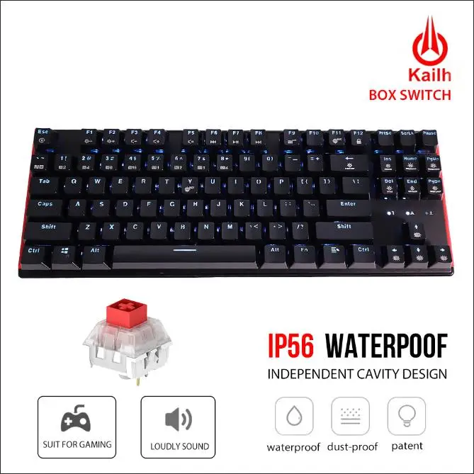 HEXGEARS GK707 87 Key waterproof Keyboard White Blue backlit Kailh Switch Keyboard Hot Swap Switch Mechanical Gaming Keyboard keyboards computer Keyboards