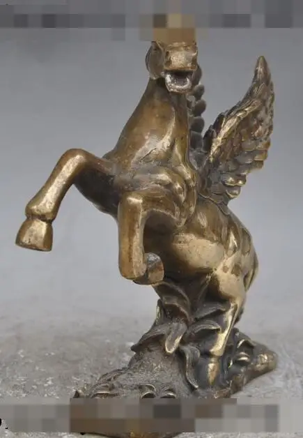 

S2142 8"Chinese Bronze Folk Fengshui Zodiac Year Fly Horse steed Animal success Statue discount 30% (C0324)