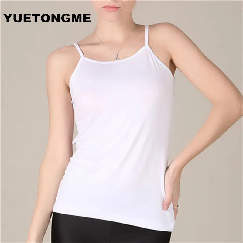 

YUETONGME Plus Size XL 6XL modal Tank Tops Women Camisole Vest simple Stretchable Ladies Sexy Strappy Camis Tops BTL099