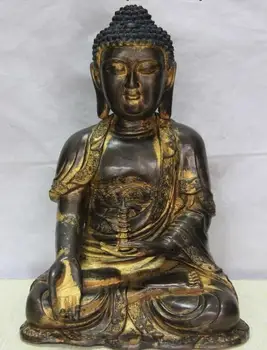 

Tibet Temple Bronze Sakyamuni shakyamuni Tathagata Amitabha Pagoda Buddha Statue