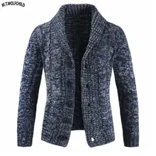 Модные мужские новых осенью v-образным вырезом Вязаные Свитера повседневные мужские лацкане толстые Вязаные свитеры мужские теплая зимняя одежда пальто