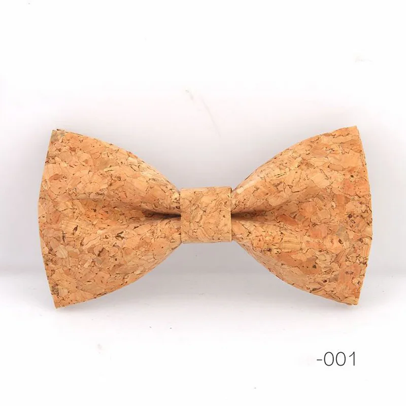 Men Cork Wood Bow Tie Wooden Bow Ties Novelty Handmade Solid Bowtie For Wedding Party Accessories Neckwear RBOCOTT