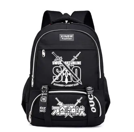 

High Q new fashion anime sword art online unisex men and women student preppy style backpack