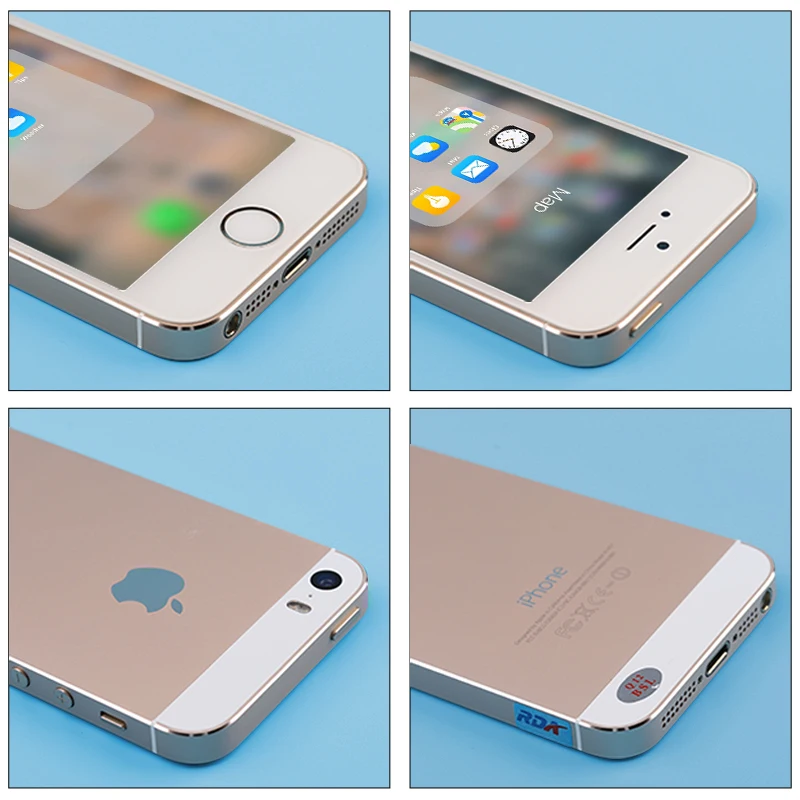 Unlocked APPLE iPhone 5s Smartphone 16GB/32GB/64GB ROM 4.0 inch Touchscreen 8MP Dual Camera WiFi Bluetooth Fingerprint LTE Phone