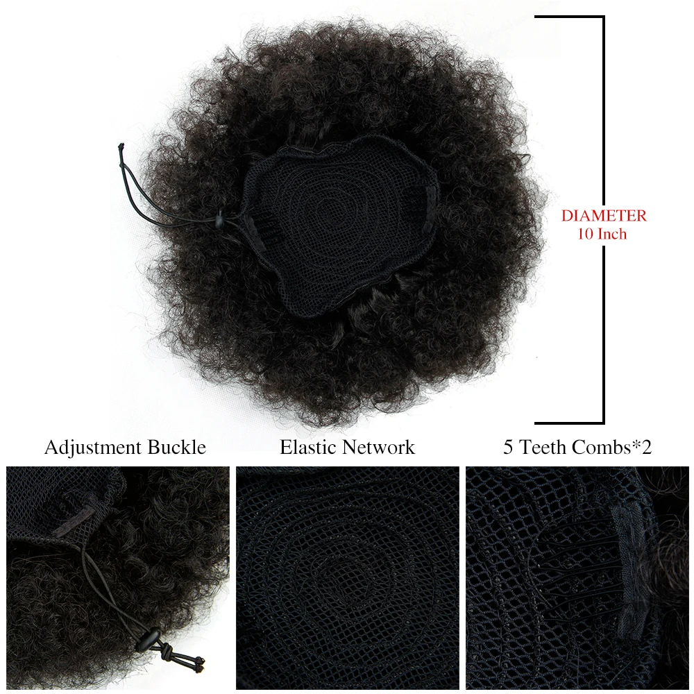 Synthetic Chignon Hair Bun Afro Kinky Curly Drawstring short Hair Pieces Bun clip in Diameter 10 Inch Hair Bun Afro hairpiece Synthetic Chignon Hair Bun Afro Kinky Curly Drawstring short Hair Pieces Bun clip in Diameter 10 Inch Hair Bun Afro hairpiece