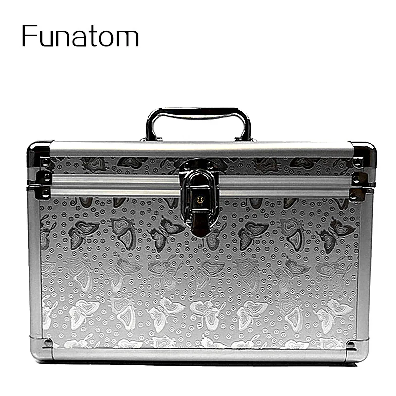 

Fashion Aluminum Storage Box Beauty Case For Cosmetics, Large capacity Cosmetic Bag For Make Up,Girl's Gift Jewelry Storage Box