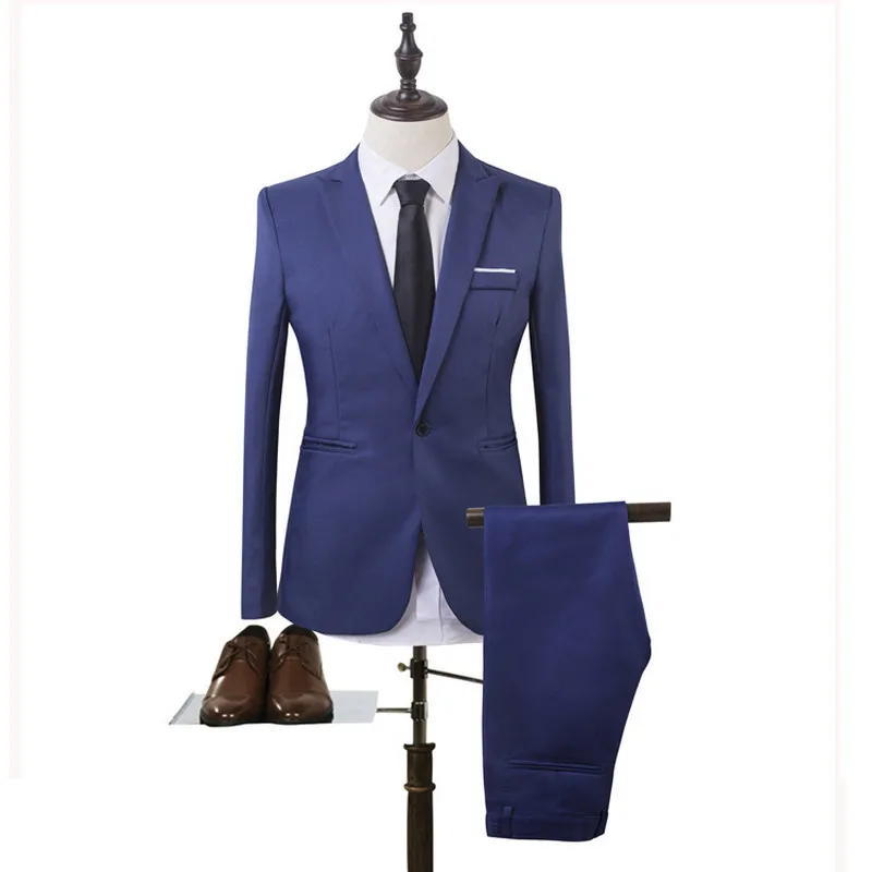 

2018 new plus size 3xl mens suits wedding groom good quality casual men dress suits 2 peiece (jacket+pant)