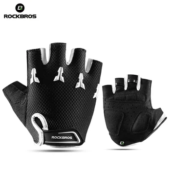 

ROCKBROS Half Finger Children Sports Gloves Kids Anti-stock Gel Pad Bicycle Bike Child Gloves Pulley Balance Car Boy Girl Gloves