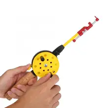 Удочка для подледной рыбалки, держатель для зимней удочки для литья, катушка для удочки с крюком+ катушка+ леска, детский рыболовный инструмент