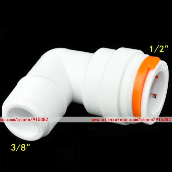 

5PCS DCC 1/2" Hose Elbow RO Quick Connector 1/2" push fit tube to 3/8" male thread Elbow Quick Fittings For RO water system