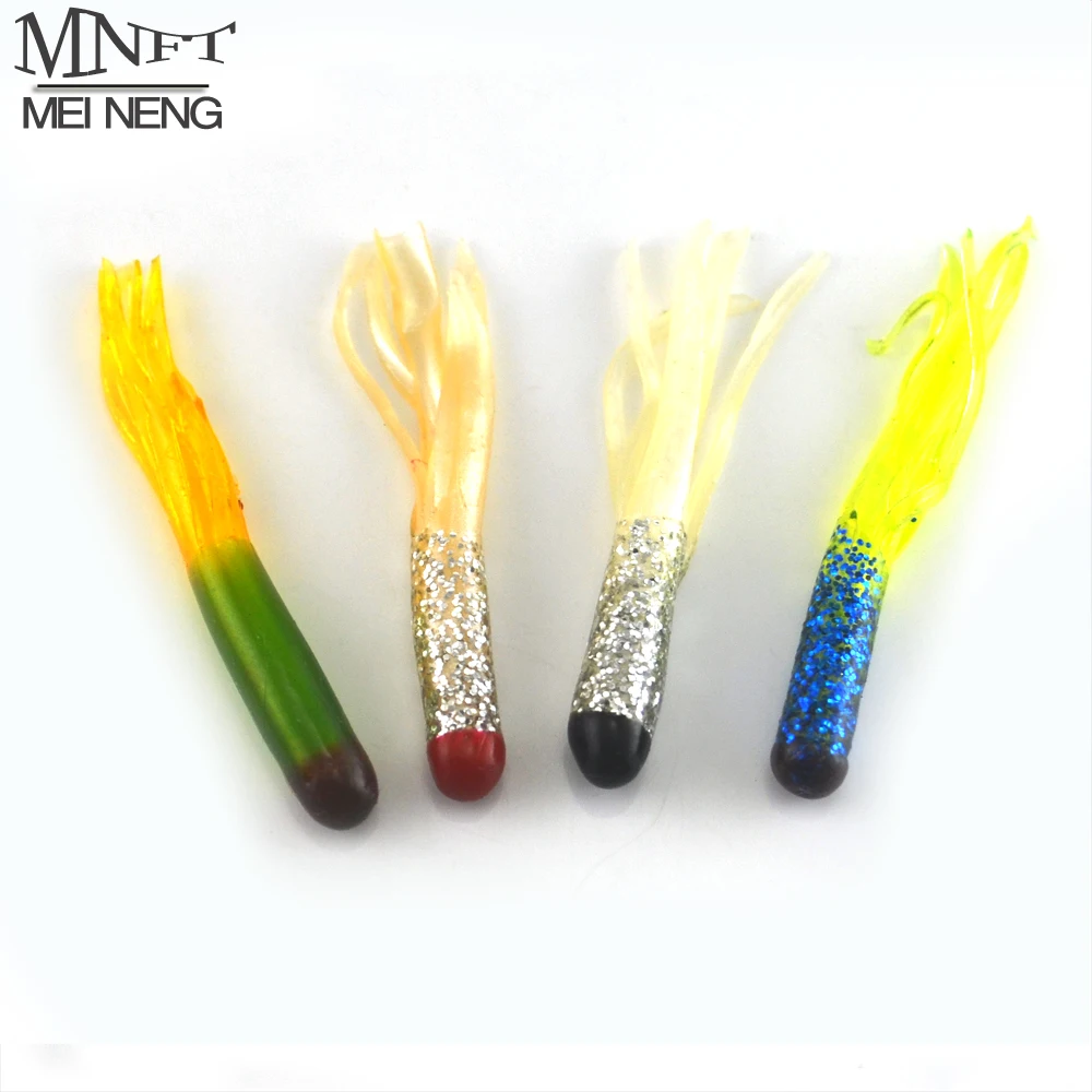 

MNFT 100PCS Colorful Tube Bait Soft Jig Fishing Squid Lure 4.5cm/0.5g Artificial Pesca Worm Grub Lures For Trout Fishing