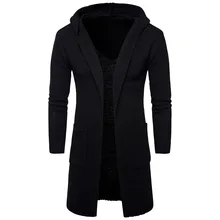 New Fashion 2016 Men Autumn thick Hooded sweaters,Fashion casual Cardigan Sweater Knitwear Style Sweater men Black Slim Coat