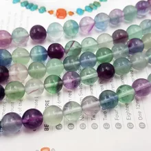 Lii Ji драгоценный камень натуральный флюорит круглая бусина 10 мм DIY ювелирных изделий цепочки и ожерелья или браслет