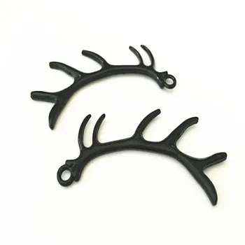 

2Pcs/Lot black color deer antlers pendant charm Necklace Pendant DIY Charm Vintage Mini Charm connector 18mmx60mm