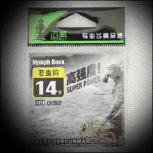 1 сумки dozen высокоуглеродистой стали Нимфа Скад крючки для вязания мушек летать крючки на возраст 6, 8, 10, 12 лет 14 16 18 20 22