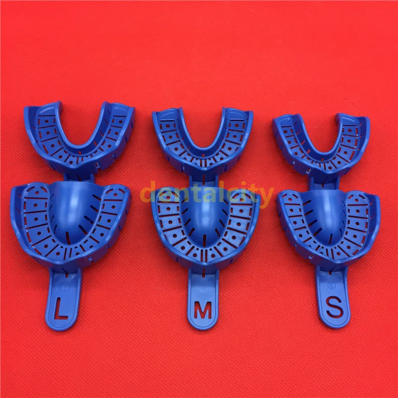 6 шт./компл. стоматологический оттискные ложки Пластик материалы зубы держатель зубной центральной поставки для инструменты для рта