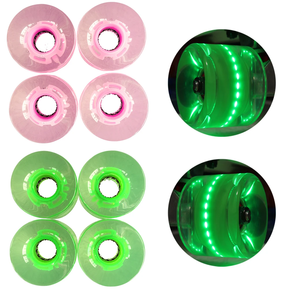 4 قطعة/المجموعة شفافة مصغرة ضوء وماض يصل الأسماك مجلس الأسطوانة دائم هدية LED سكيت كروزر عجلات PU مع تحمل