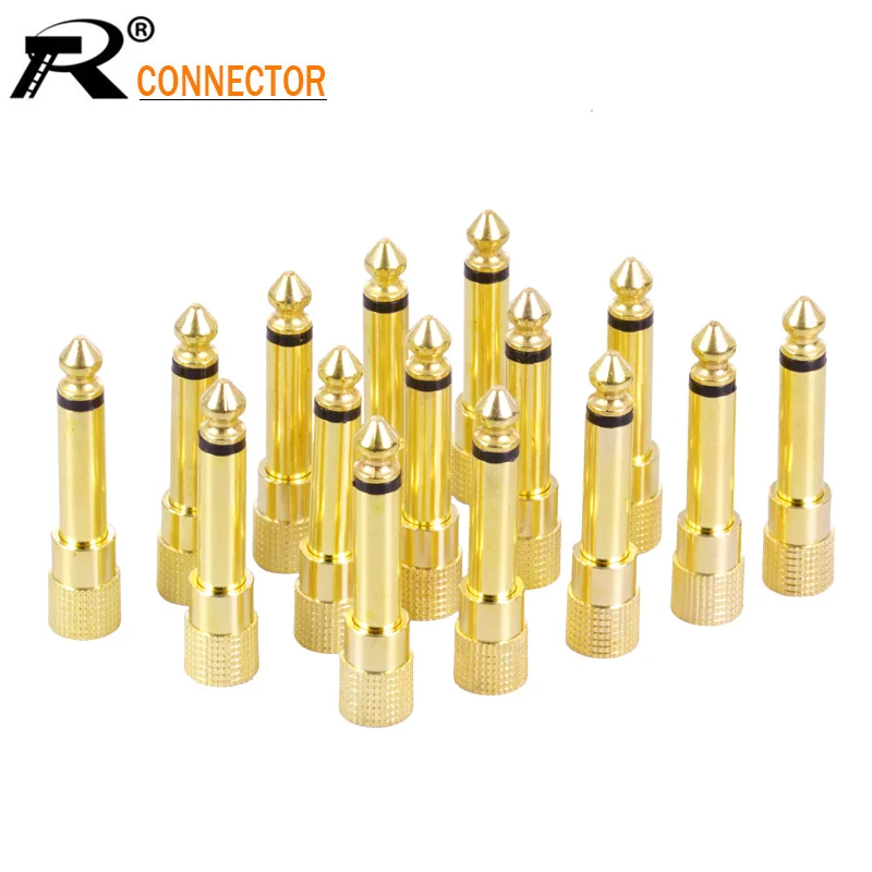 

Gold plated MONO jack 6.35 Microphone plug audio connector 6.35mm male plug to jack 3.5mm mono female socket