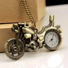 Новое поступление бронза Винтаж Ретро Мотоцикл Карманные часы Цепочки и ожерелья подвеска Для женщин часы кварцевые часы унисекс relogio