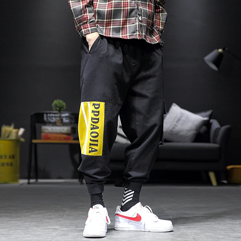 

Hip Hop Oversize M-5XL Patchwork Streetpants Men Harajuku Pant Pantalon Homme Casual Cargo Pants Joggers Trousers 2019 Clothing