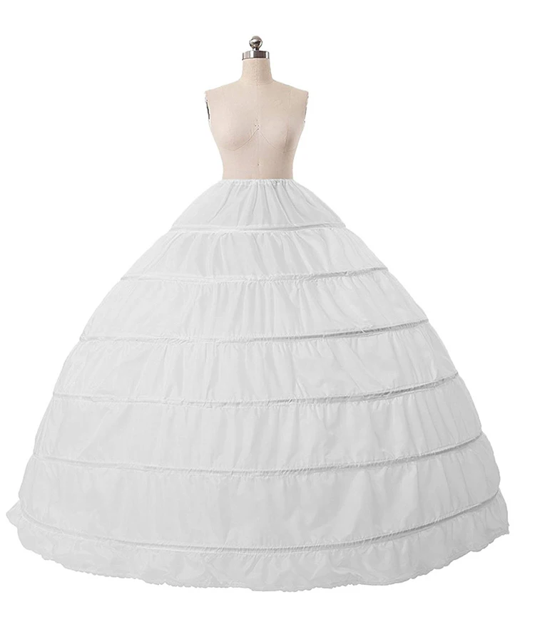 JaneVini 9 цветов Свадебная пышная бальная юбка с 6 Hoops большой размер, сатиновый кринолин подюбки для свадьбы пышные платья