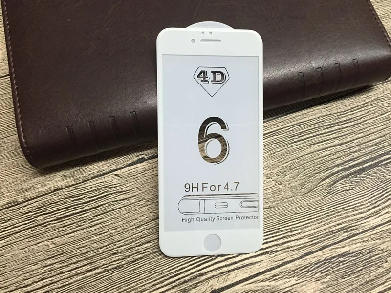 iphone 6 4D 3D tempered glass White