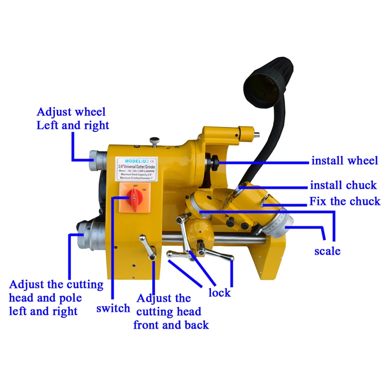 CE U2 220V Универсальный резец точильный станок точильный резак точильный станок для фрезерования/сверления точильный инструмент