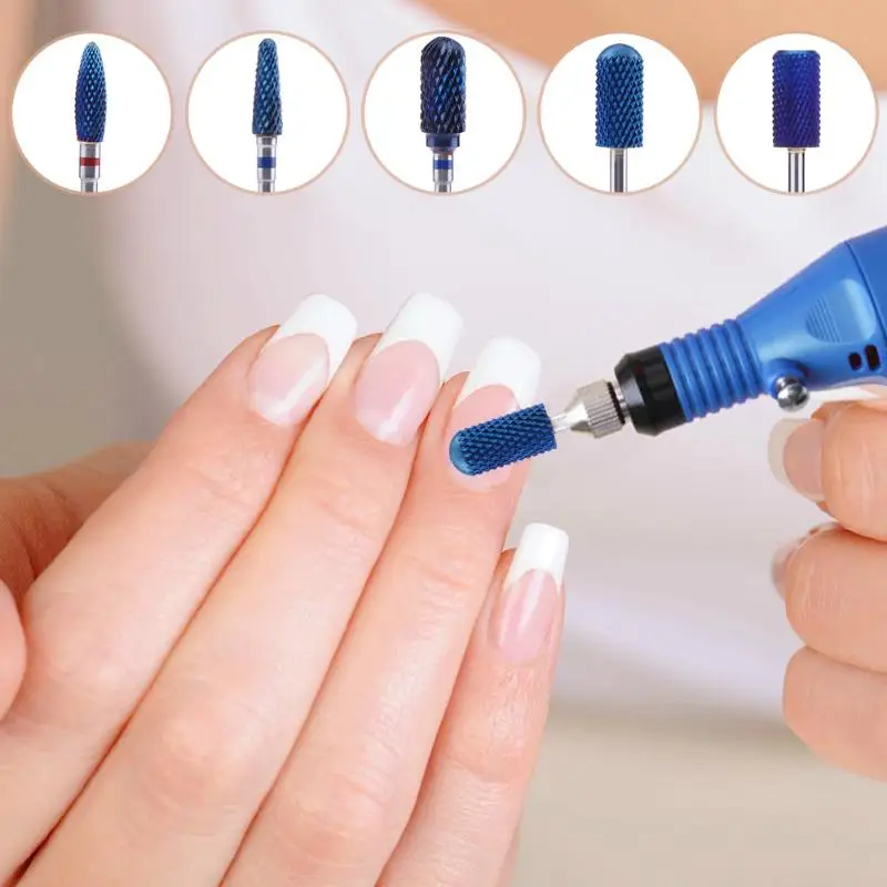 

1-5pcs Type Alloy Tungsten Nano Coating Nail Buffering Drilling Bit Manicure Polish Electric Buffer Nail Drill Accessories Tools