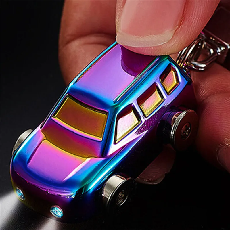 

New Mode Style Quality Luxury Small Metal LED Car Model Key Chain Light Key Ring Women Men Car Purse Keychain Creative Gifts