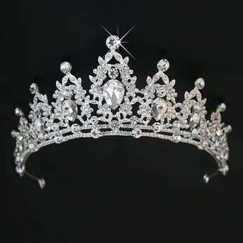 

Crystal Silver Crown for Women - Rhinestone Queen Tiara for Wedding, Birthday, Prom, Pageant, Quinceanera, Costume Hair Accessor