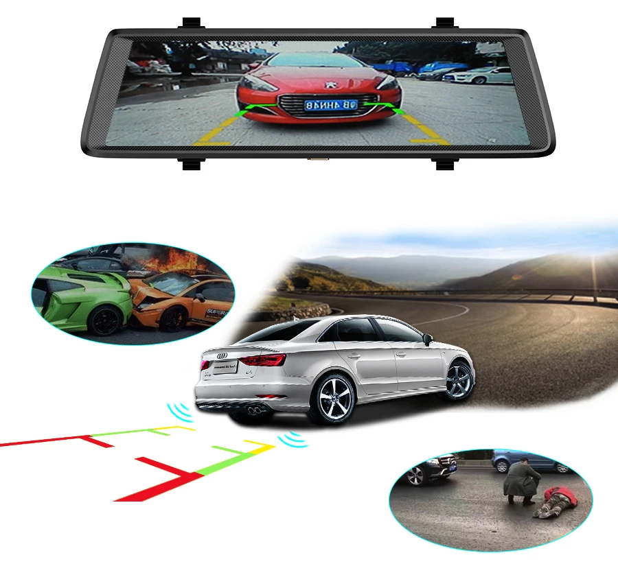 Автомобильный видеорегистратор зеркало заднего вида 10 дюймов IPS Android 3G GPS